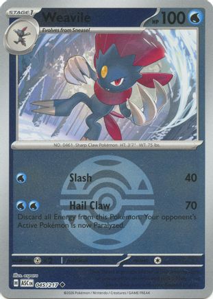 Weavile (045/217) (Dusk Ball) [Mega Evolution: Ascended Heroes]