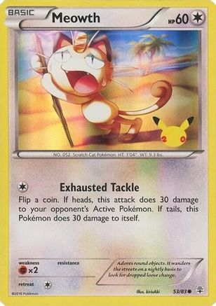 Meowth (20th Anniversary) 053/83  - Holofoil Miscellaneous Cards & Products - Promo