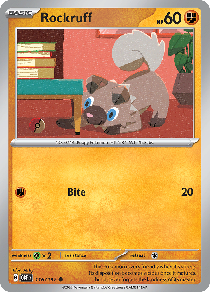Rockruff (116/197) [Scarlet & Violet: Obsidian Flames] | Infinity Cards & Collectibles