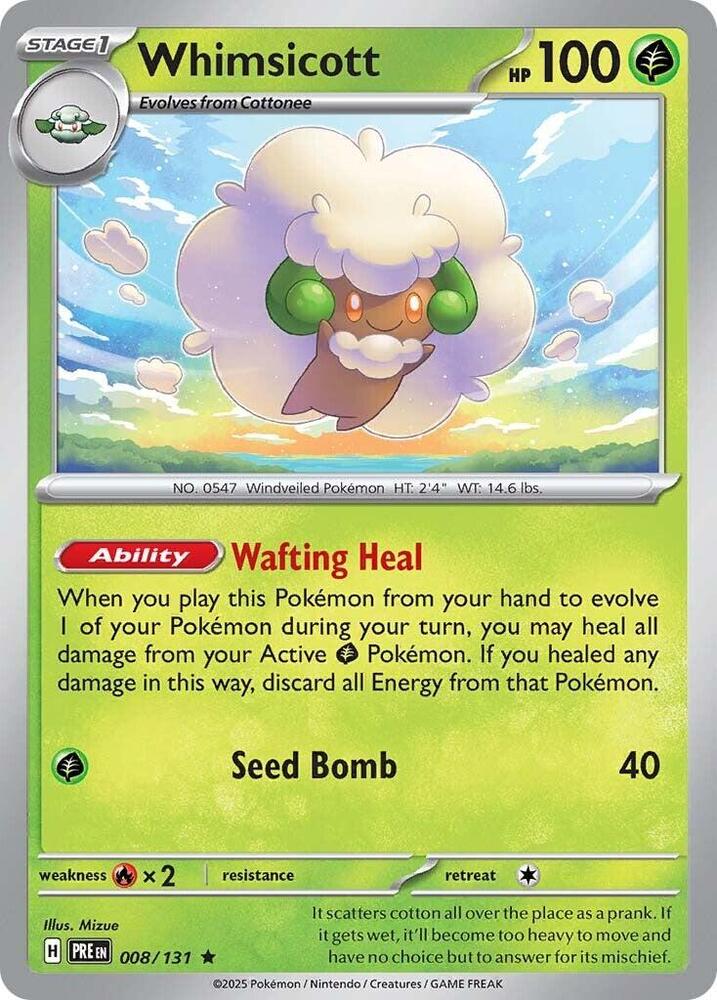 Whimsicott (008/131) [Scarlet & Violet: Prismatic Evolutions] | Infinity Cards & Collectibles