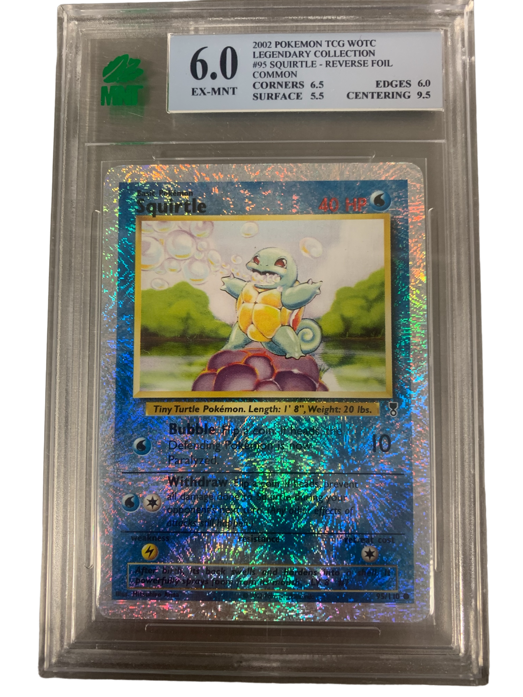 Gem Mint 6.0 MNT Graded - Squirtle - 95/110 - Legendary Collection Rev Holo