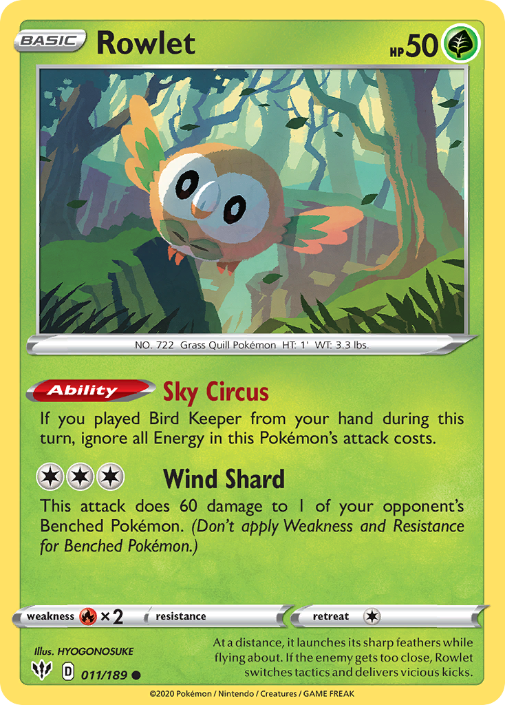 Rowlet (011/189) [Sword & Shield: Darkness Ablaze] | Infinity Cards & Collectibles