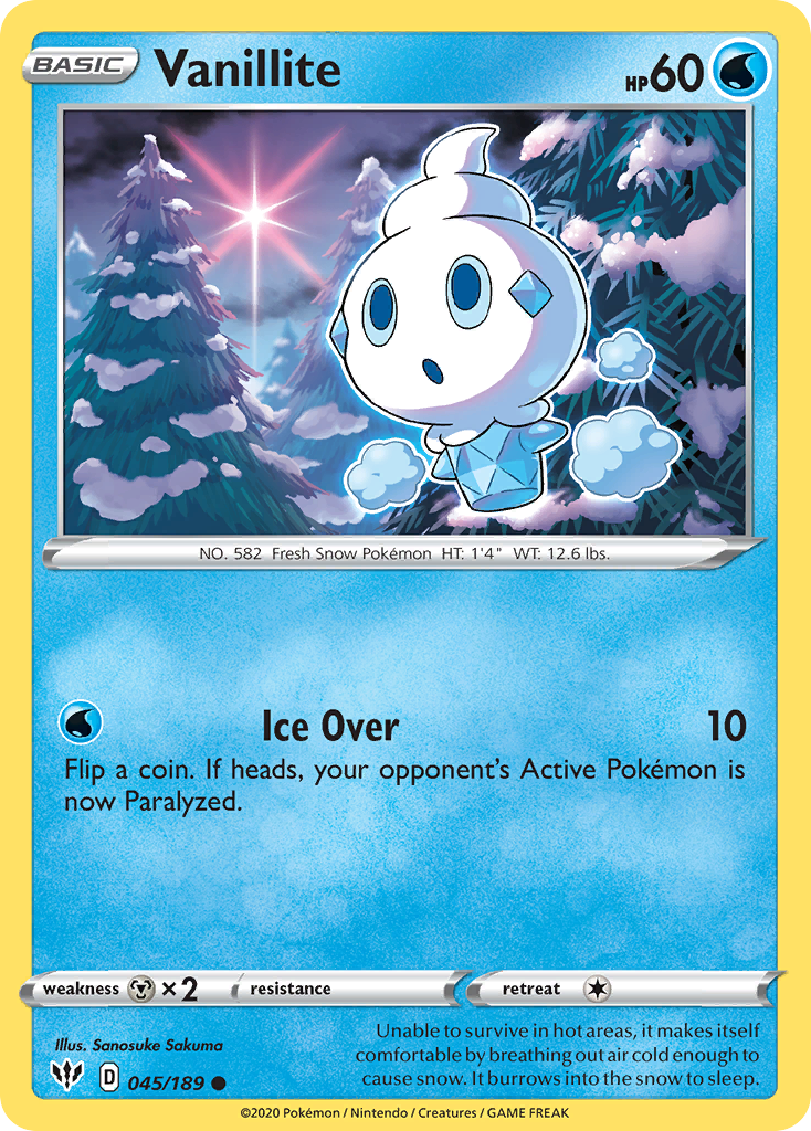 Vanillite (045/189) [Sword & Shield: Darkness Ablaze] | Infinity Cards & Collectibles