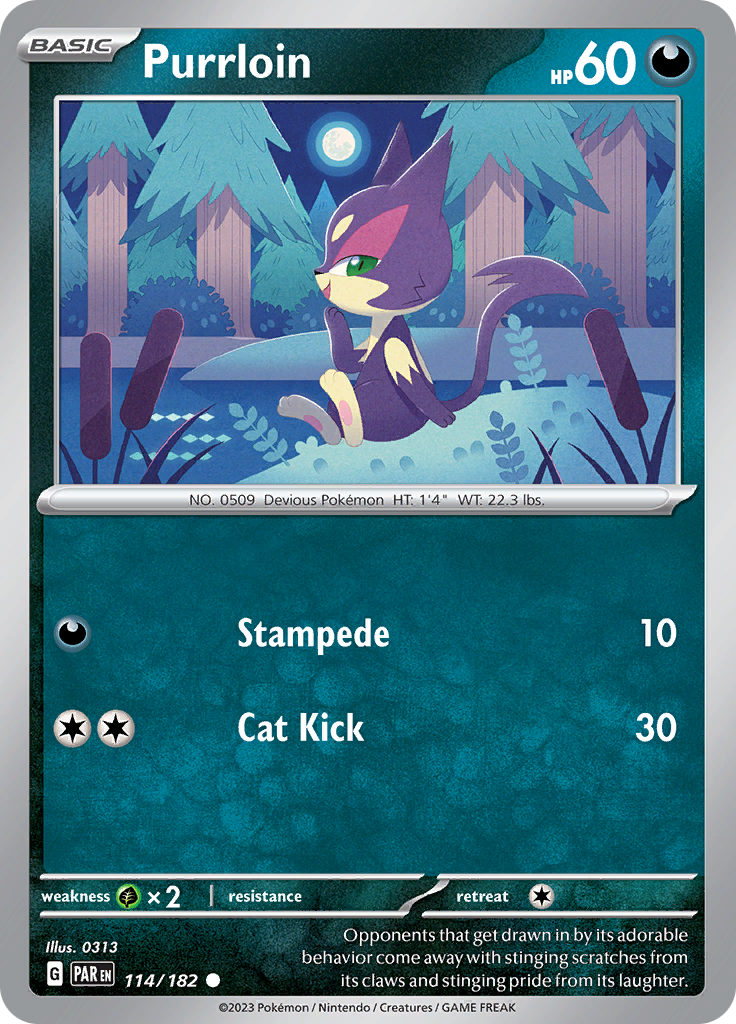 Purrloin (114/182) [Scarlet & Violet: Paradox Rift] | Infinity Cards & Collectibles