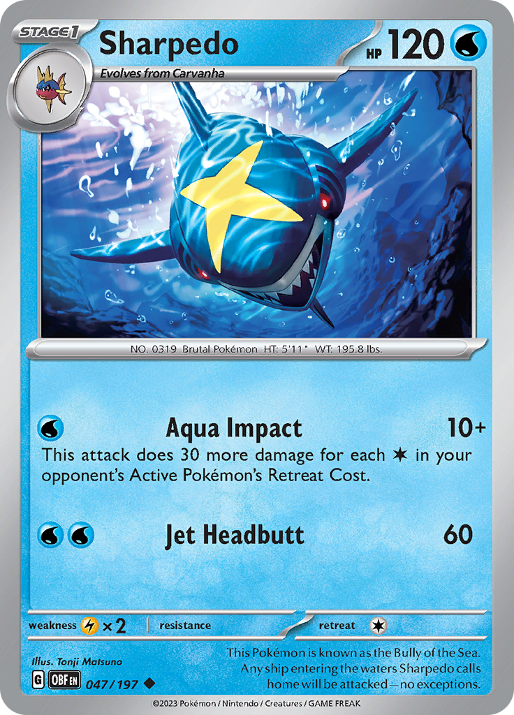 Sharpedo (047/197) [Scarlet & Violet: Obsidian Flames] | Infinity Cards & Collectibles