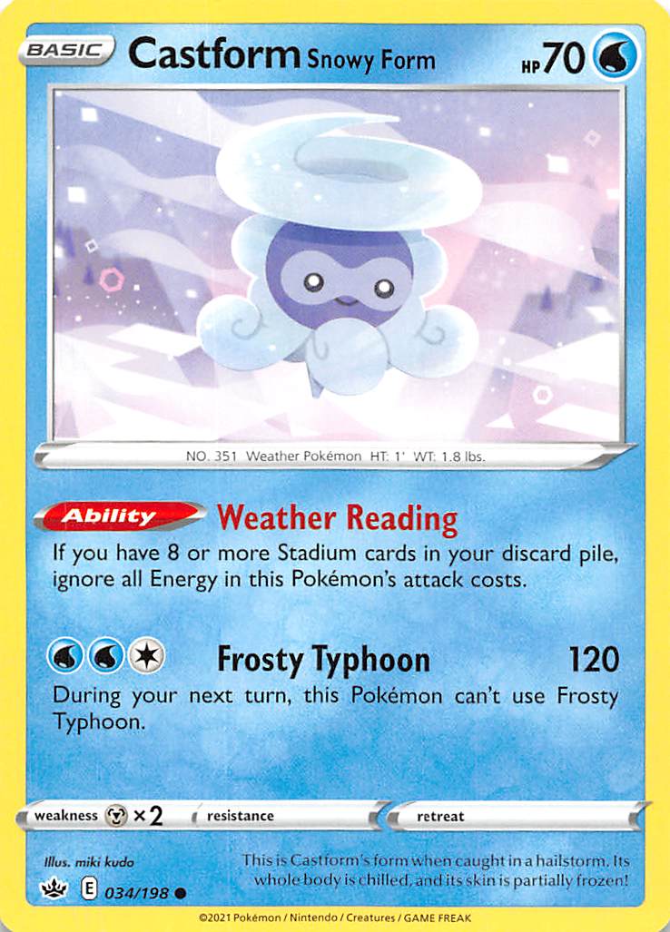 Castform Snowy Form (034/198) [Sword & Shield: Chilling Reign] | Infinity Cards & Collectibles