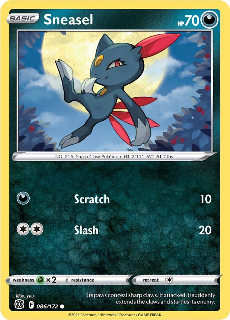 Sneasel (086/172) [Sword & Shield: Brilliant Stars] | Infinity Cards & Collectibles