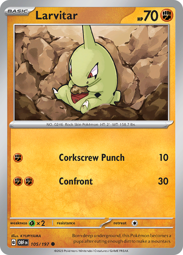 Larvitar (105/197) [Scarlet & Violet: Obsidian Flames] | Infinity Cards & Collectibles