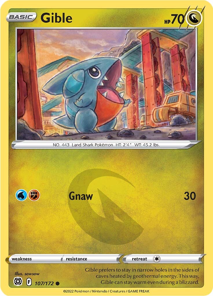 Gible (107/172) [Sword & Shield: Brilliant Stars] | Infinity Cards & Collectibles