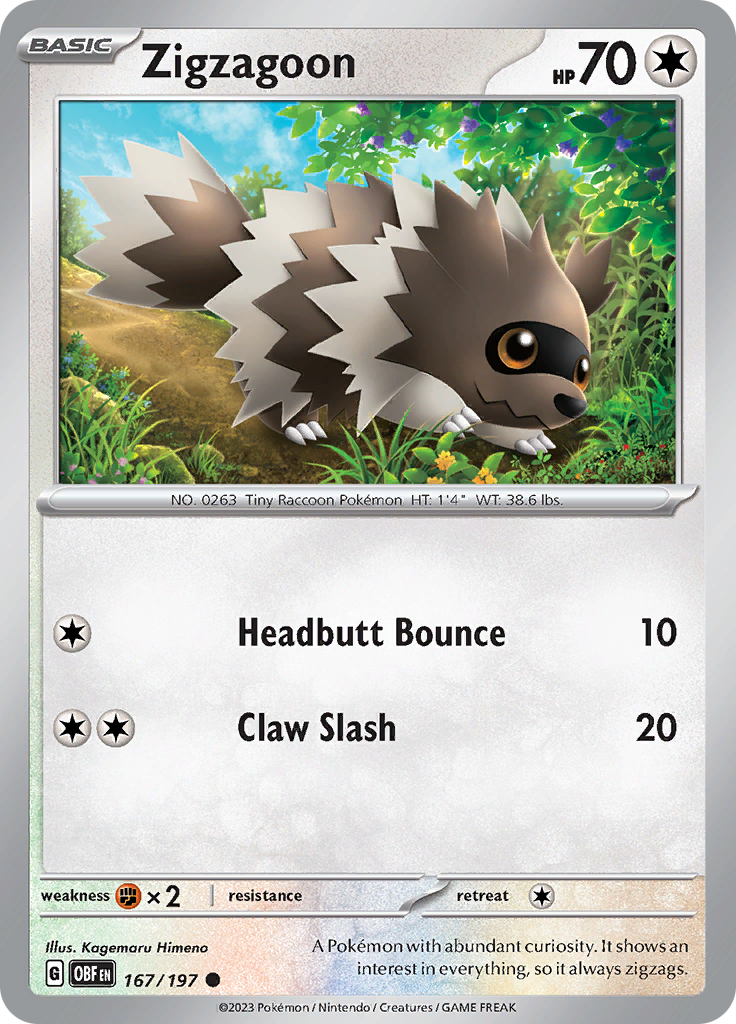 Zigzagoon (167/197) [Scarlet & Violet: Obsidian Flames] | Infinity Cards & Collectibles