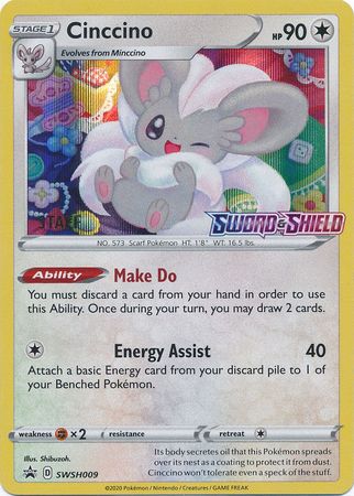 Cinccino (SWSH009) (Staff Prerelease Promo) [Sword & Shield: Black Star Promos] | Infinity Cards & Collectibles