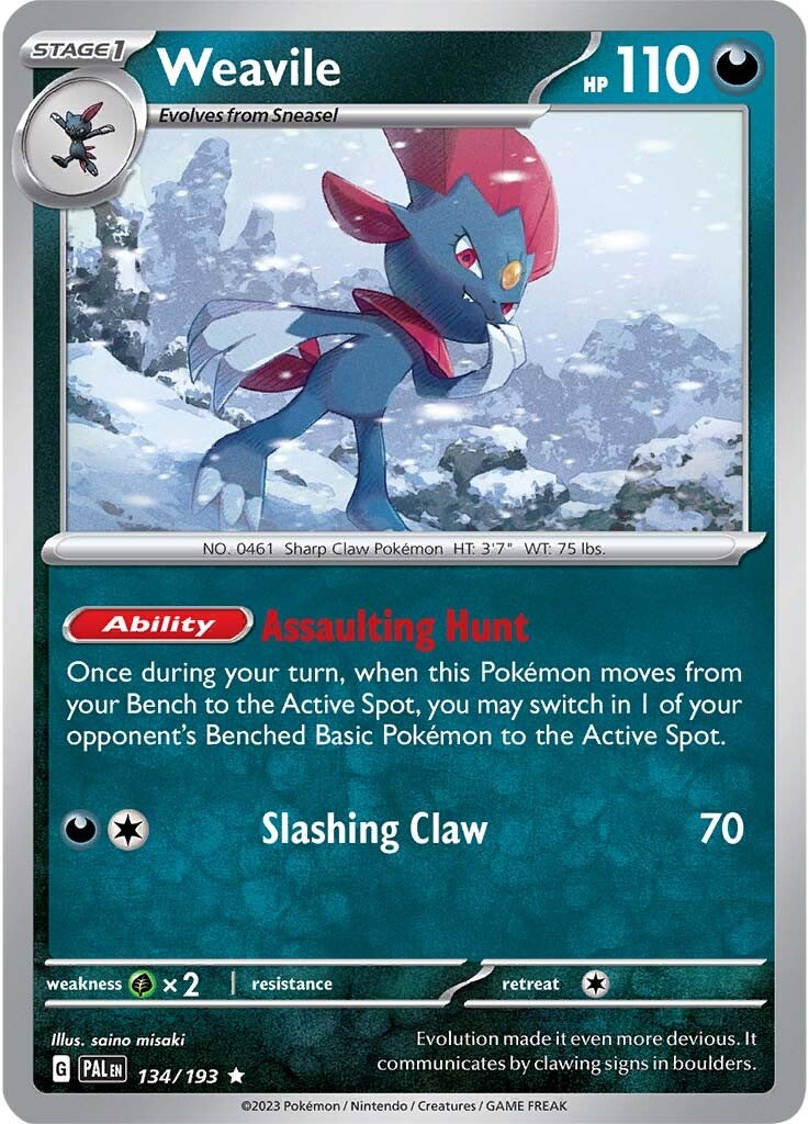Weavile (134/193) [Scarlet & Violet: Paldea Evolved] | Infinity Cards & Collectibles