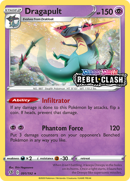 Dragapult (091/192) (Rebel Clash Stamped) [Sword & Shield: Black Star Promos] | Infinity Cards & Collectibles