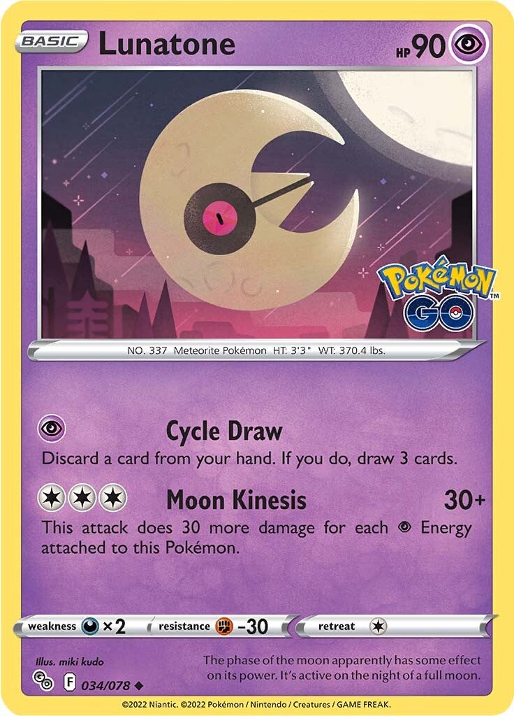 Lunatone (034/078) [Pokémon GO] | Infinity Cards & Collectibles