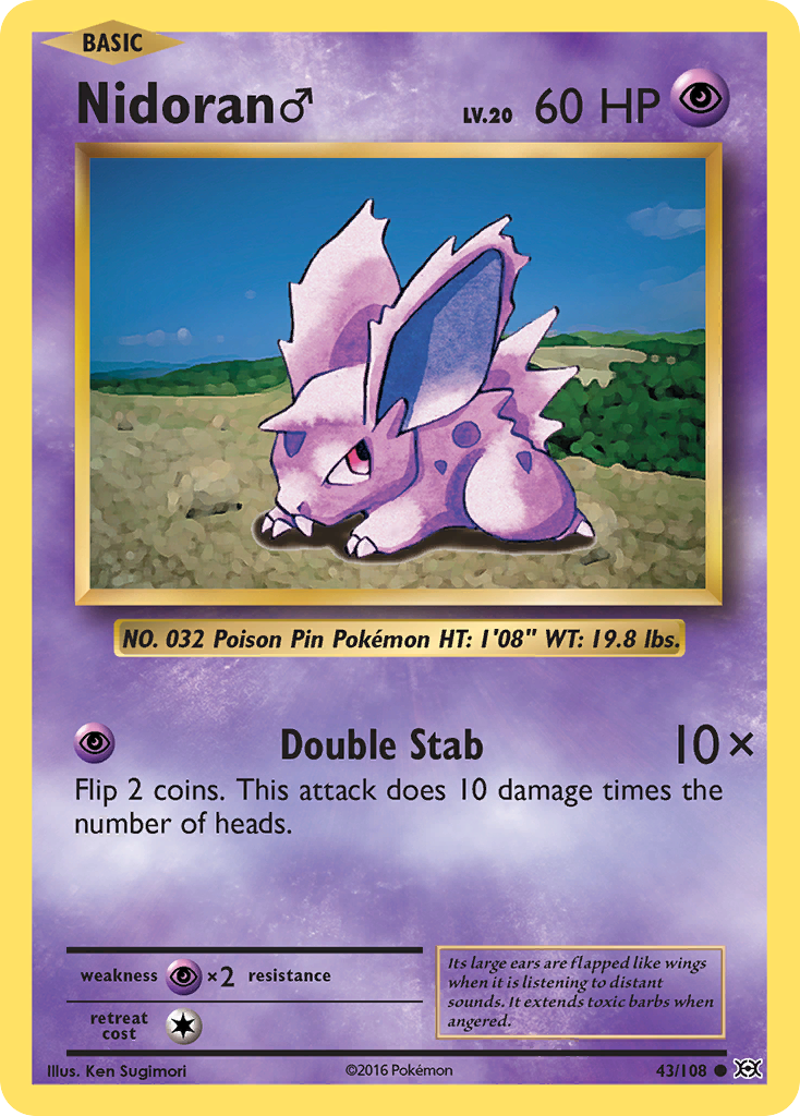 Nidoran (43/108) (Male) [XY: Evolutions] | Infinity Cards & Collectibles