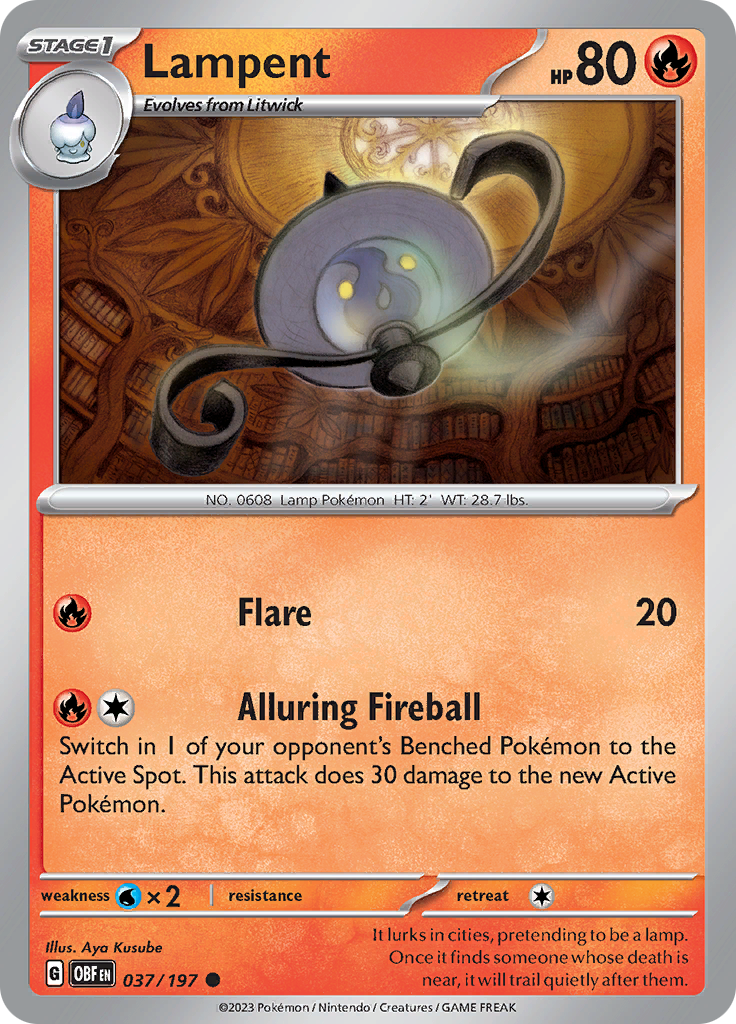Lampent (037/197) [Scarlet & Violet: Obsidian Flames] | Infinity Cards & Collectibles