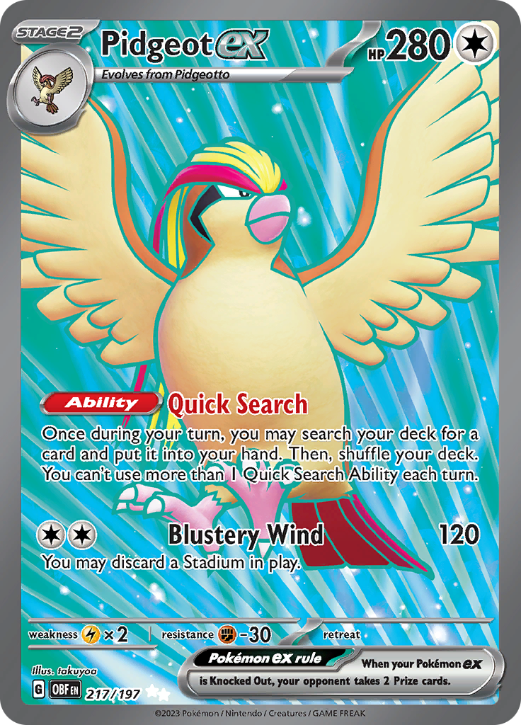 Pidgeot ex (217/197) [Scarlet & Violet: Obsidian Flames] | Infinity Cards & Collectibles