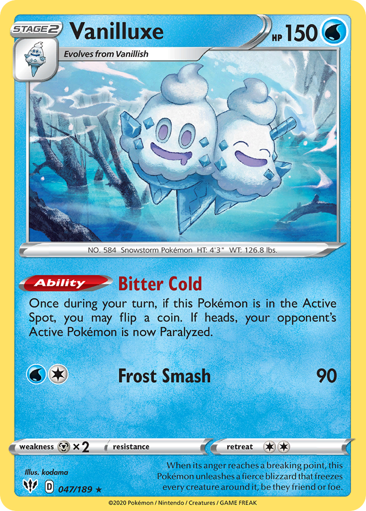 Vanilluxe (047/189) [Sword & Shield: Darkness Ablaze] | Infinity Cards & Collectibles