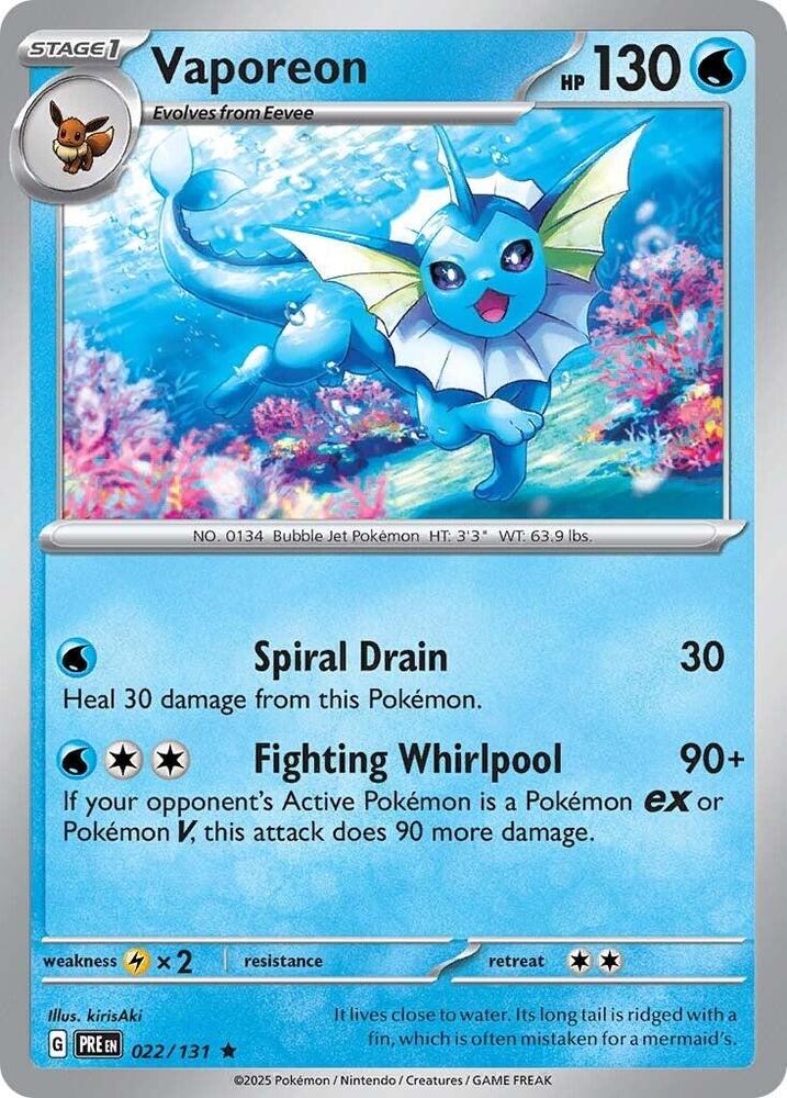 Vaporeon (022/131) [Scarlet & Violet: Prismatic Evolutions] | Infinity Cards & Collectibles