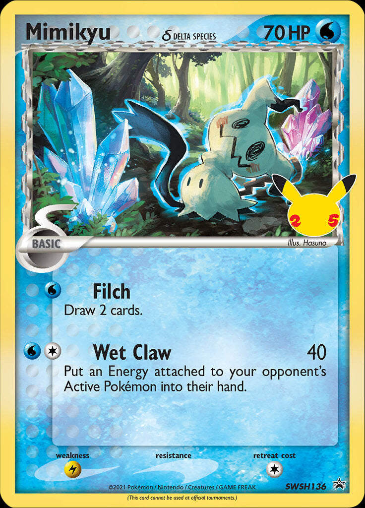 Mimikyu (SWSH136) (Delta Species) (Jumbo Card) [Sword & Shield: Black Star Promos] | Infinity Cards & Collectibles