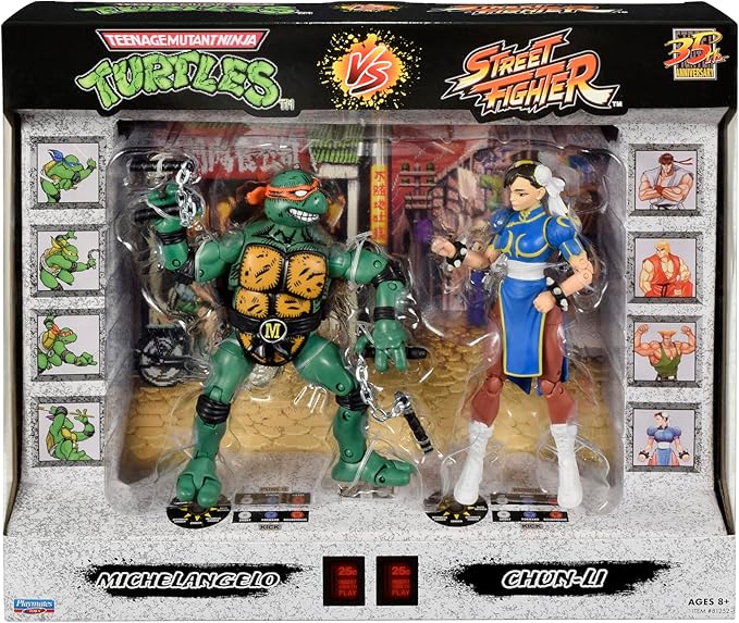 Bandai 2 Pack | Teenage Mutant Ninja Turtles Michelangelo Vs Street Fighter Chun-Li Action Figures