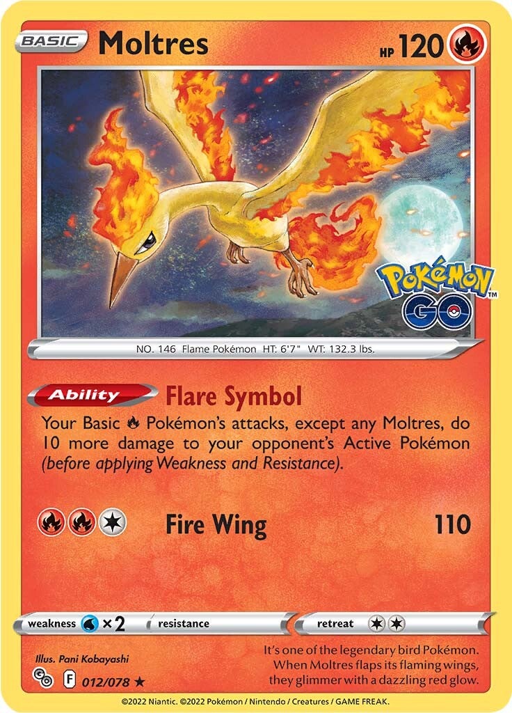 Moltres (012/078) [Pokémon GO] | Infinity Cards & Collectibles