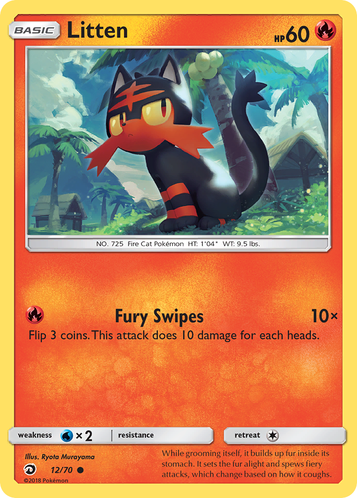 Litten (12/70) [Sun & Moon: Dragon Majesty] | Infinity Cards & Collectibles