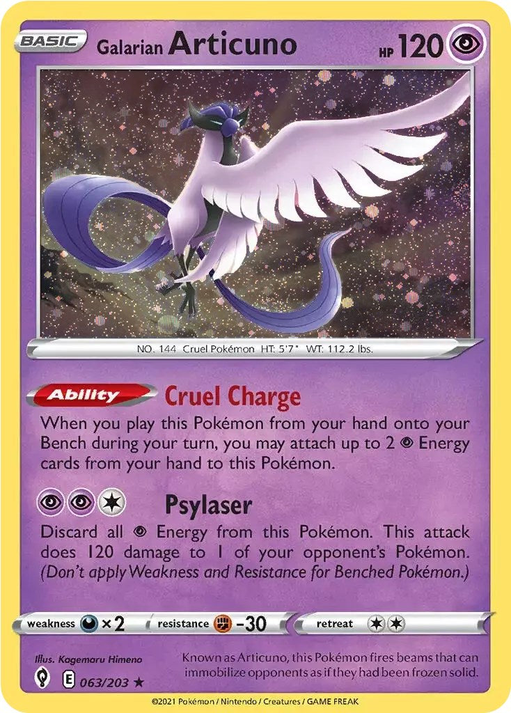 Galarian Articuno (063/203) (Cosmos Holo) [Sword & Shield: Evolving Skies] | Infinity Cards & Collectibles