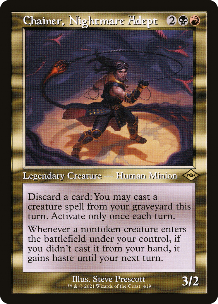 Chainer, Nightmare Adept (Retro Frame) (MH2-419) - Modern Horizons 2 Etched Foil