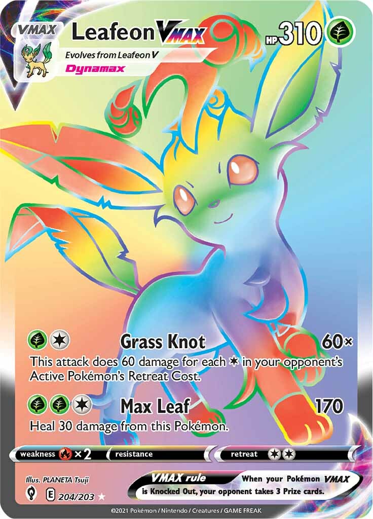 Leafeon VMAX (204/203) [Sword & Shield: Evolving Skies] | Infinity Cards & Collectibles