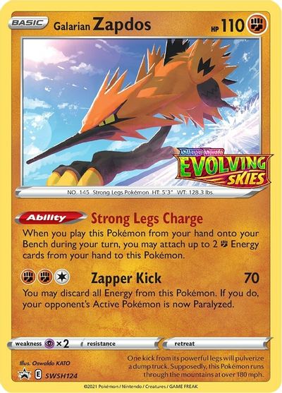 Galarian Zapdos (SWSH124) (Prerelease Promo) [Sword & Shield: Black Star Promos] | Infinity Cards & Collectibles