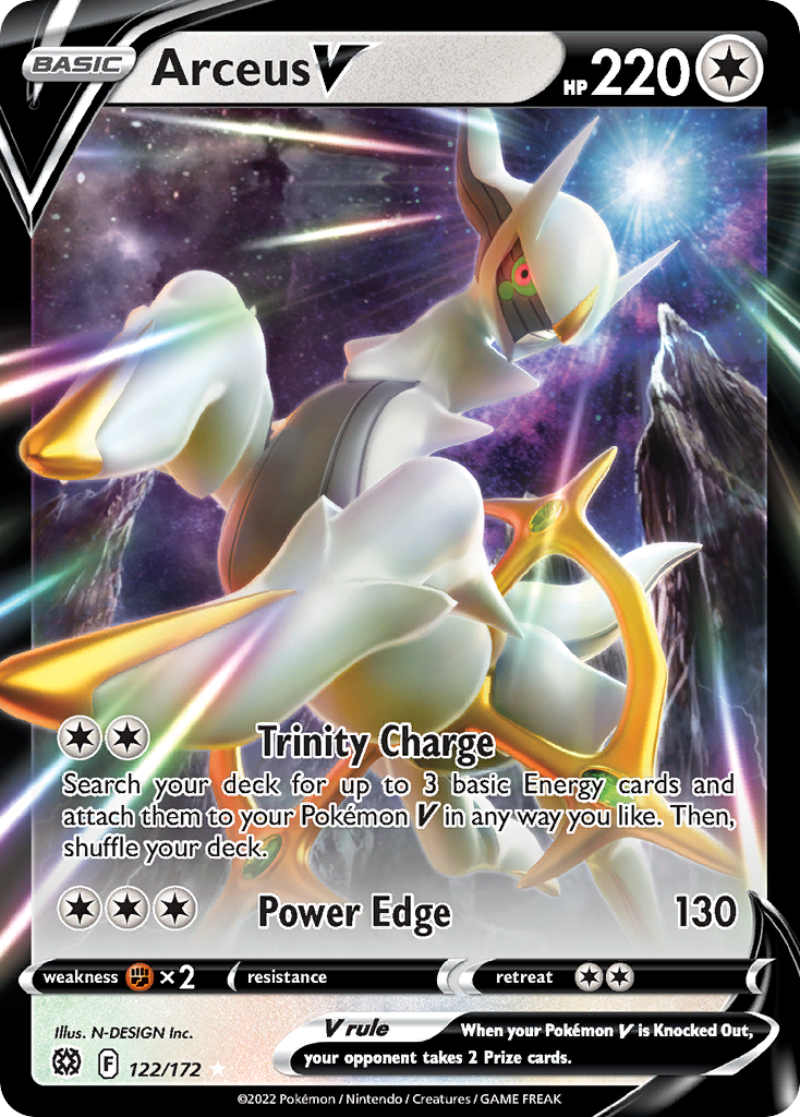 Arceus V (122/172) (Metal Card) [Sword & Shield: Brilliant Stars] | Infinity Cards & Collectibles