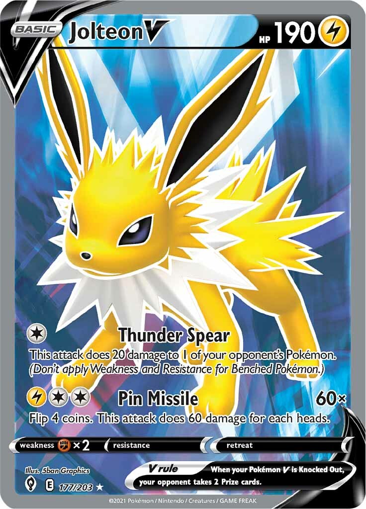 Jolteon V (177/203) [Sword & Shield: Evolving Skies] | Infinity Cards & Collectibles