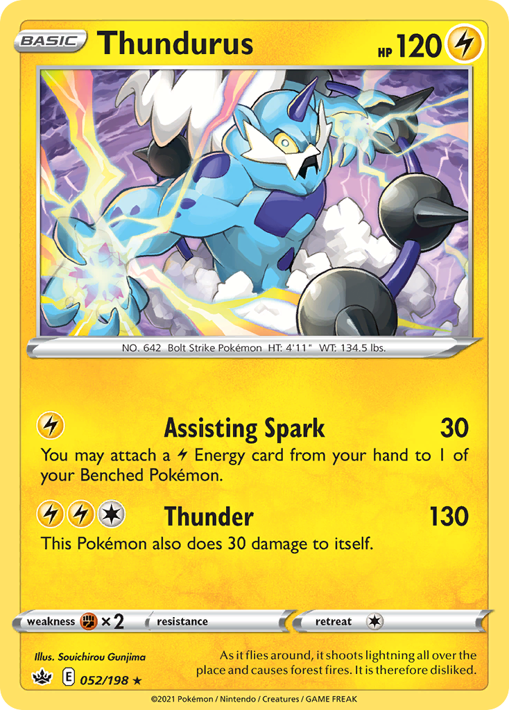 Thundurus (052/198) (Theme Deck Exclusive) [Sword & Shield: Chilling Reign] | Infinity Cards & Collectibles
