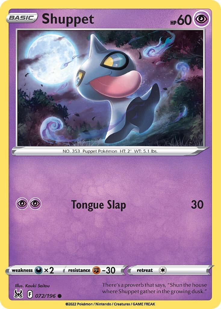 Shuppet (072/196) [Sword & Shield: Lost Origin] | Infinity Cards & Collectibles