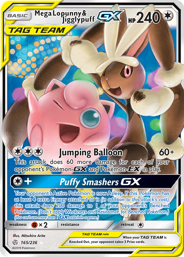 Mega Lopunny & Jigglypuff GX (165/236) [Sun & Moon: Cosmic Eclipse] | Infinity Cards & Collectibles