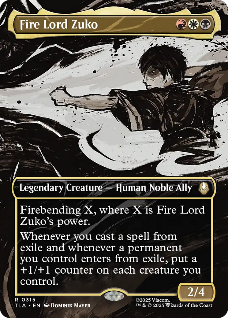 Fire Lord Zuko (Borderless) [Avatar: The Last Airbender] | Infinity Cards & Collectibles