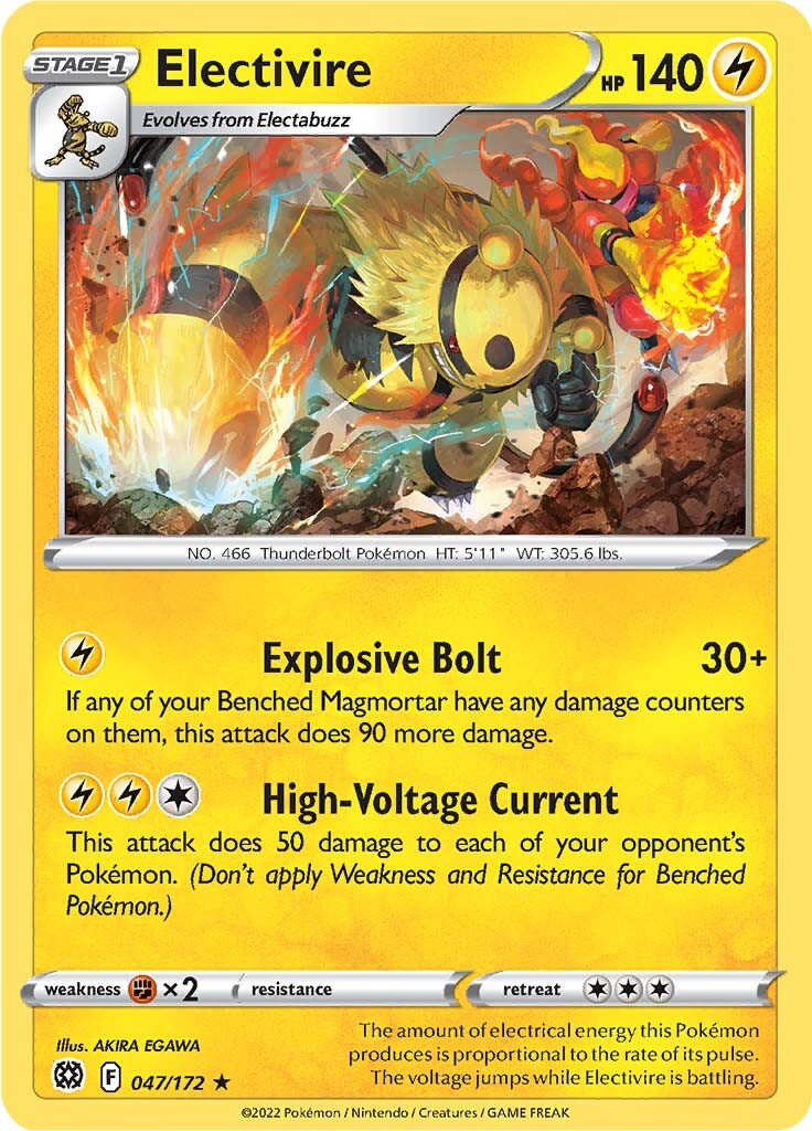 Electivire (047/172) [Sword & Shield: Brilliant Stars] | Infinity Cards & Collectibles