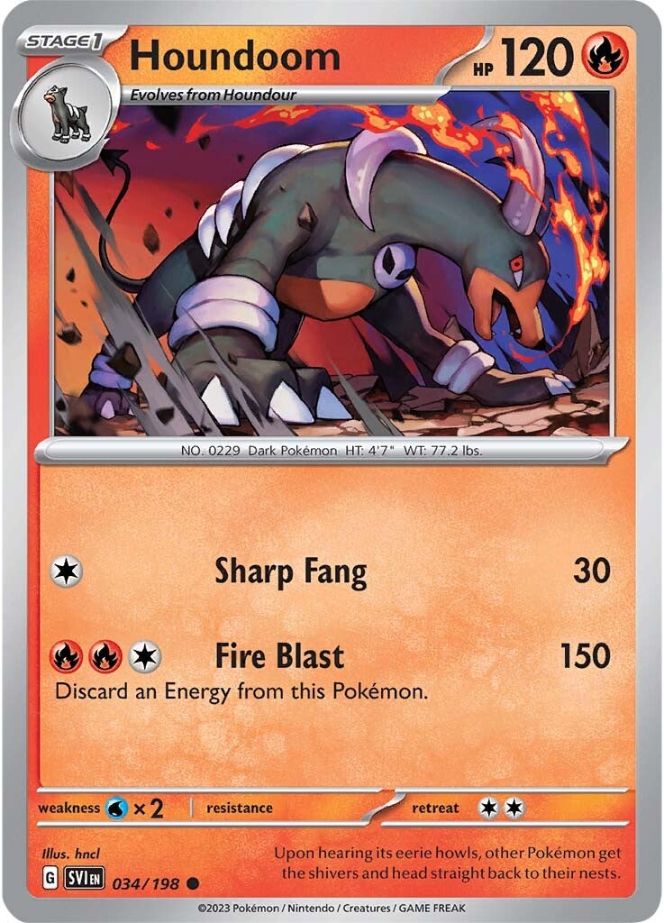 Houndoom (034/198) [Scarlet & Violet: Base Set] | Infinity Cards & Collectibles