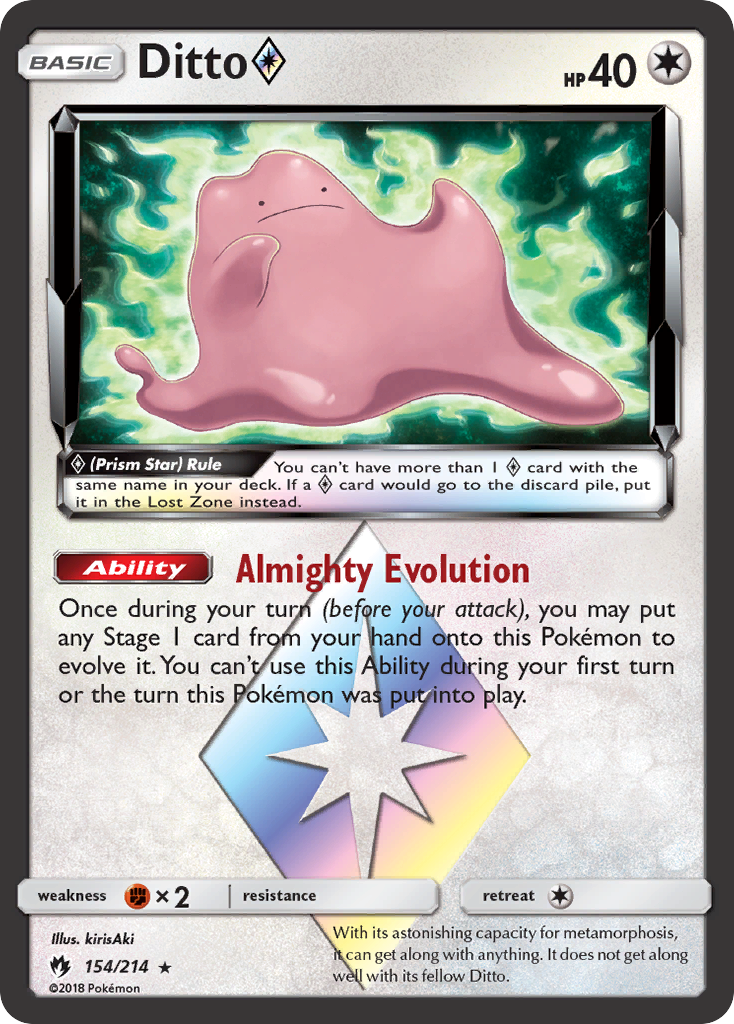 Ditto (154/214) (Prism Star) [Sun & Moon: Lost Thunder] | Infinity Cards & Collectibles