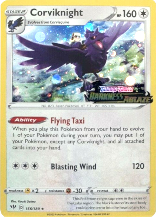 Corviknight (156/189) (Cosmos Holo) [Sword & Shield: Darkness Ablaze] | Infinity Cards & Collectibles