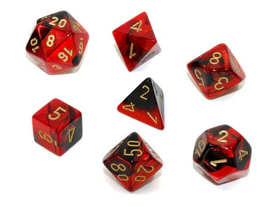 Gemini 7-Die Set - Black/Red/Gold
