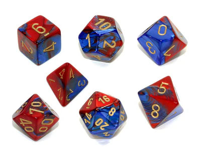 Gemini 7-Die Set - Blue/Red/Gold