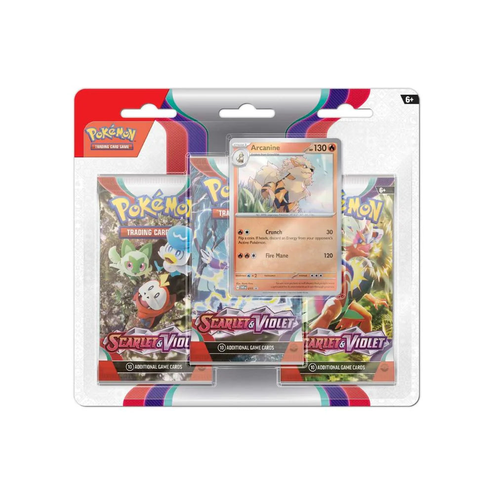 Pokemon - Scarlet and Violet - Base Set - 3 Pack Blister - Arcanine