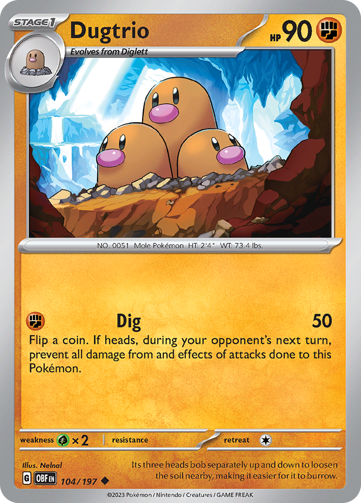 Dugtrio (104/197) [Scarlet & Violet: Obsidian Flames] | Infinity Cards & Collectibles