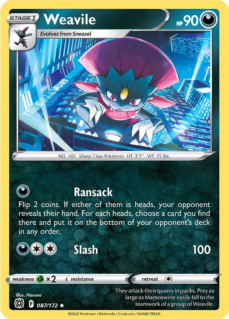 Weavile (087/172) [Sword & Shield: Brilliant Stars] | Infinity Cards & Collectibles