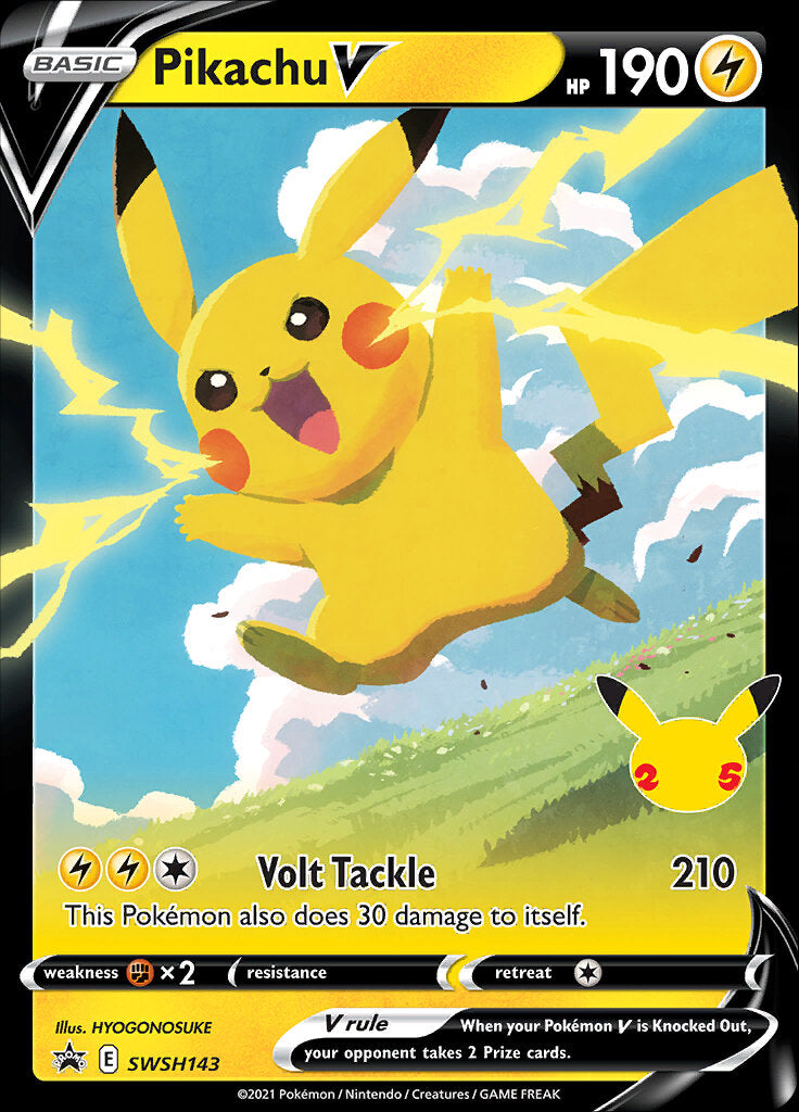 Pikachu V (SWSH143) (Celebrations) [Sword & Shield: Black Star Promos] | Infinity Cards & Collectibles