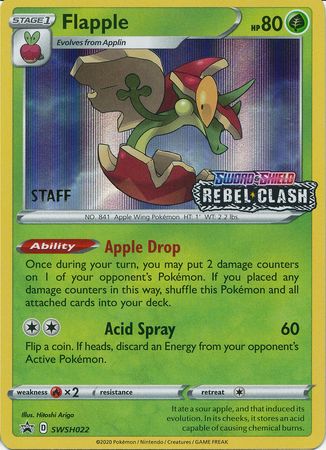 Flapple (SWSH022) (Staff Prerelease Promo) [Sword & Shield: Black Star Promos] | Infinity Cards & Collectibles