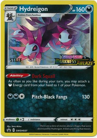 Hydreigon (SWSH037) (Staff Prerelease Promo) [Sword & Shield: Black Star Promos] | Infinity Cards & Collectibles