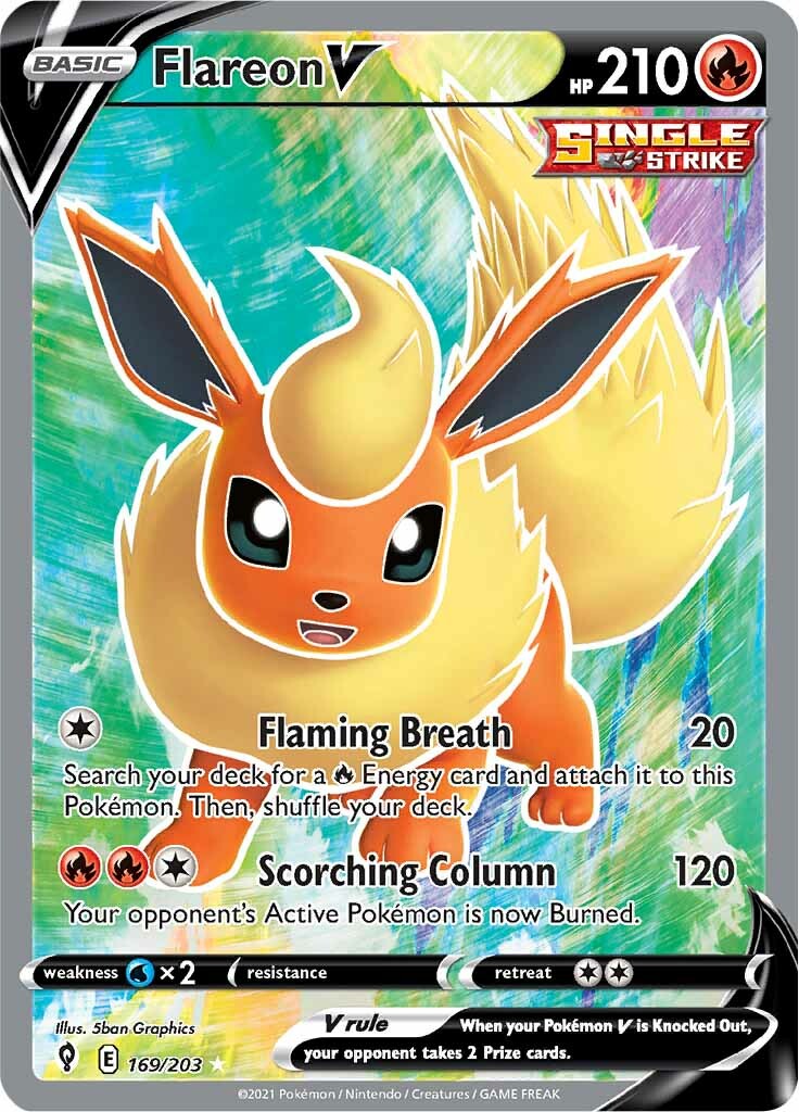 Flareon V (169/203) [Sword & Shield: Evolving Skies] | Infinity Cards & Collectibles